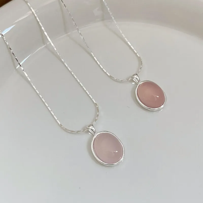 Bubble Scallops Chalcedony Necklaces Women's-4