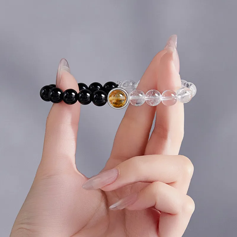 Bubble Scallops Obsidian Bracelets Unisex-5