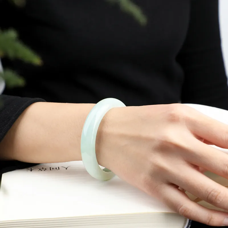 Bubble Scallops Ice Glutinous Jadeite Bangles Women's-3