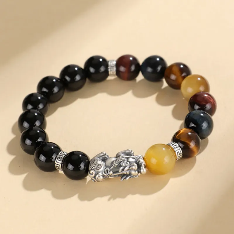 Bubble Scallops Tiger's Eye Stone Jade Bracelets Unisex-2