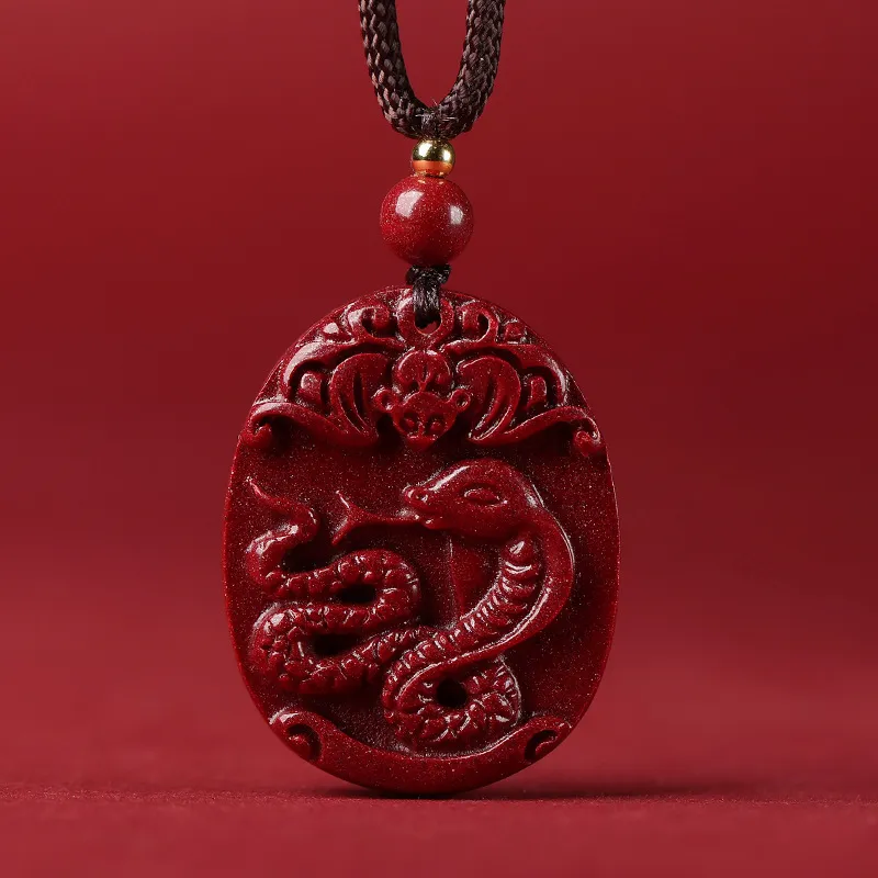 Bubble Scallops Reconstructed Cinnabar Necklaces Unisex-14