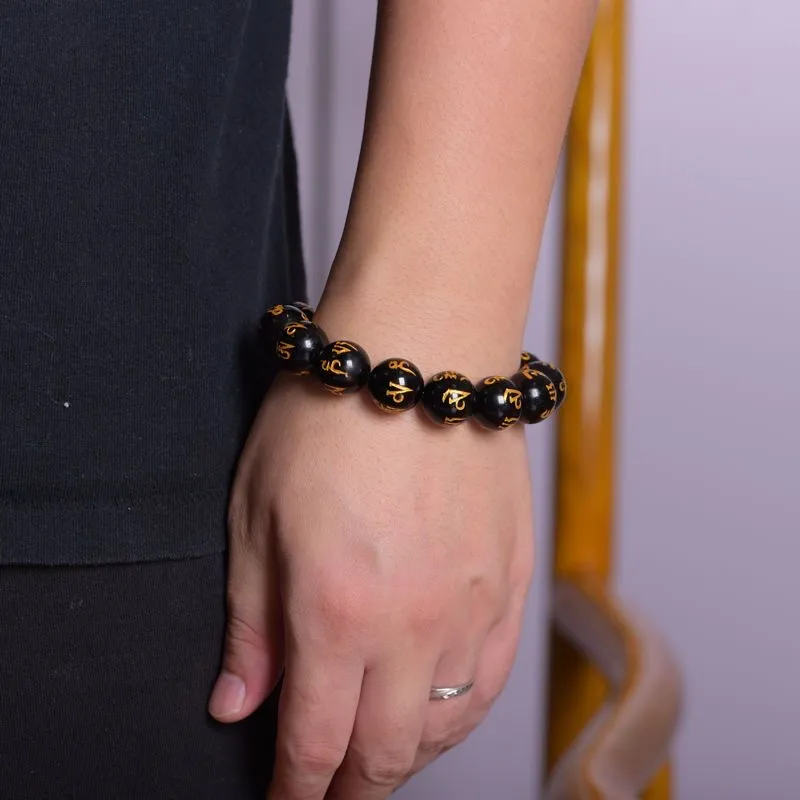 Bubble Scallops Obsidian Jade Bracelets Unisex-3