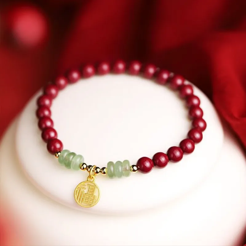 Bubble Scallops Reconstructed Cinnabar Bracelets Women's-2