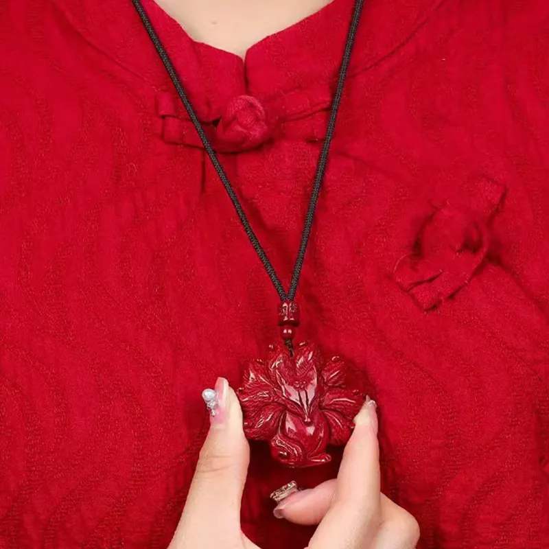 Bubble Scallops Reconstructed Cinnabar Necklaces Unisex-2
