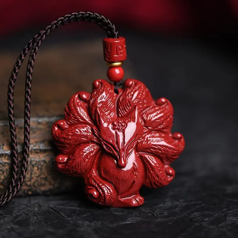 Bubble Scallops Reconstructed Cinnabar Necklaces Unisex-4