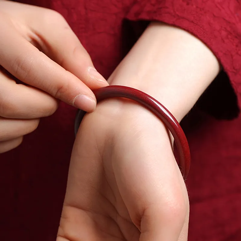 Bubble Scallops Reconstructed Cinnabar Bangles Unisex-3