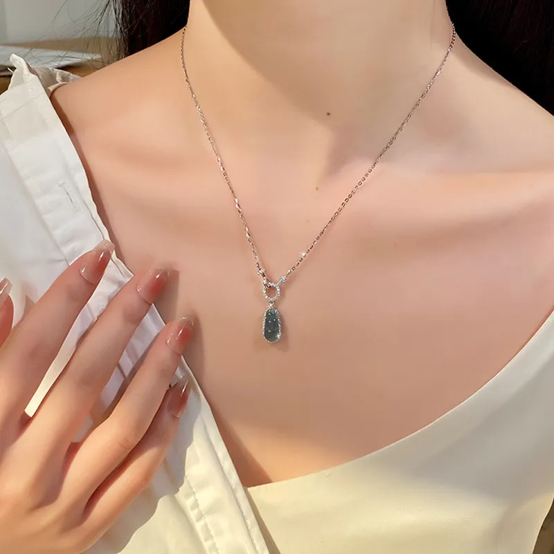 Bubble Scallops Glutinous Jade Jadeite Necklaces Women's-3
