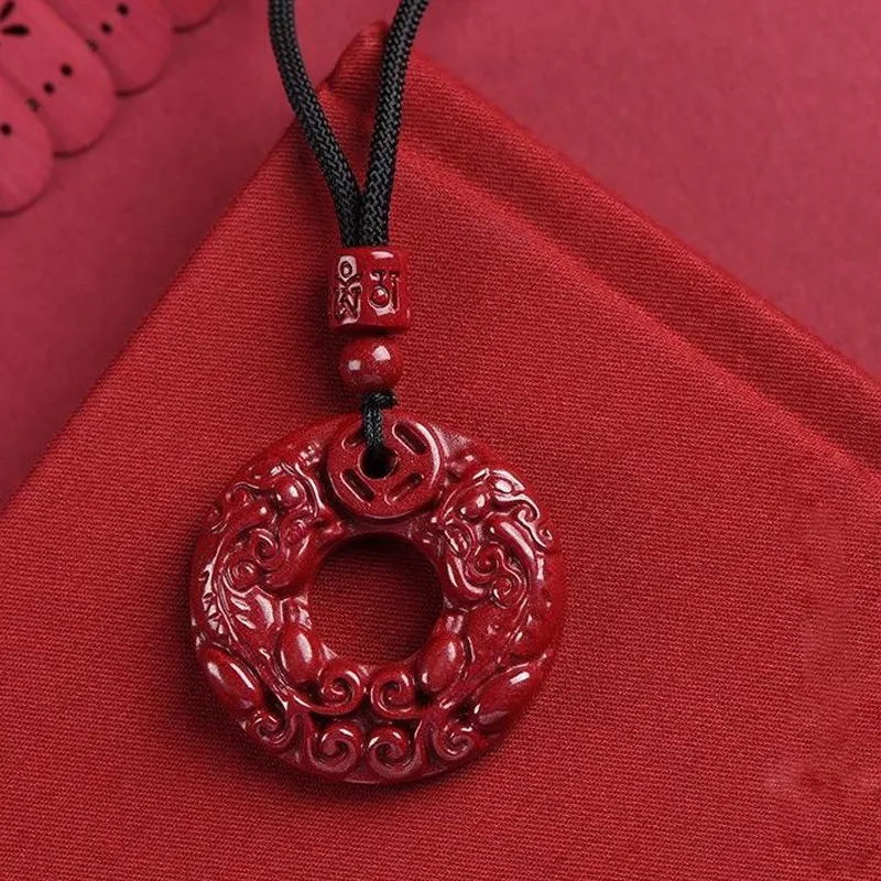 Bubble Scallops Reconstructed Cinnabar Necklaces Unisex-2