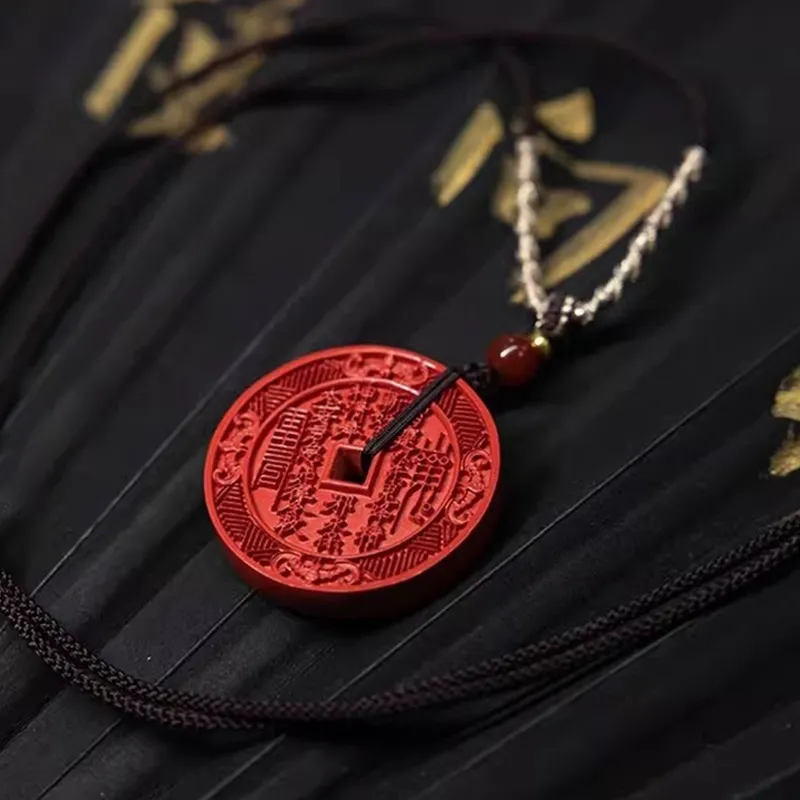 Bubble Scallops Reconstructed Cinnabar Necklaces Unisex-2
