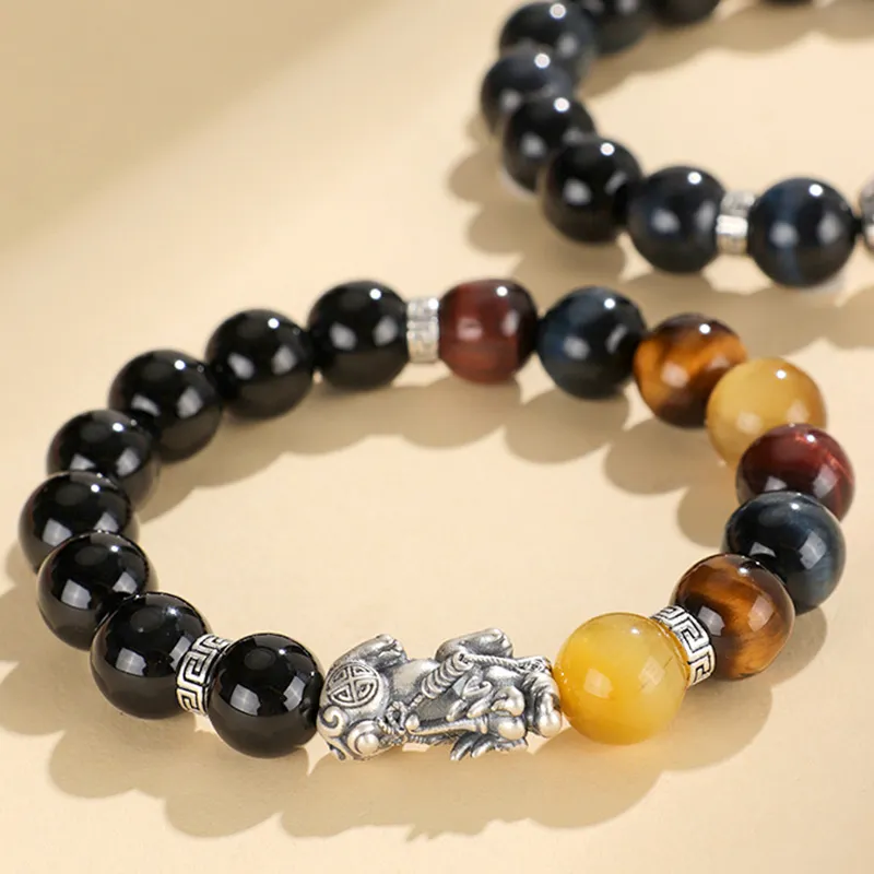 Bubble Scallops Tiger's Eye Stone Jade Bracelets Unisex-1