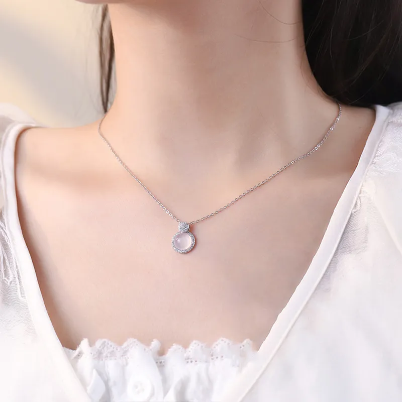 Bubble Scallops Chalcedony Jade Necklaces Women's-3