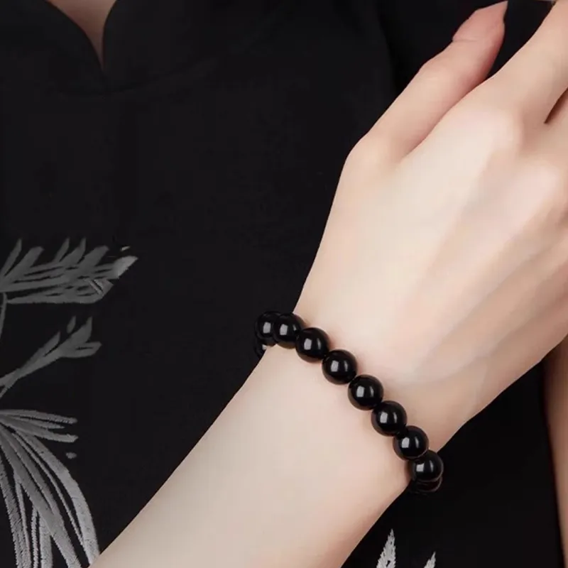 Bubble Scallops Obsidian Bracelets Unisex-1