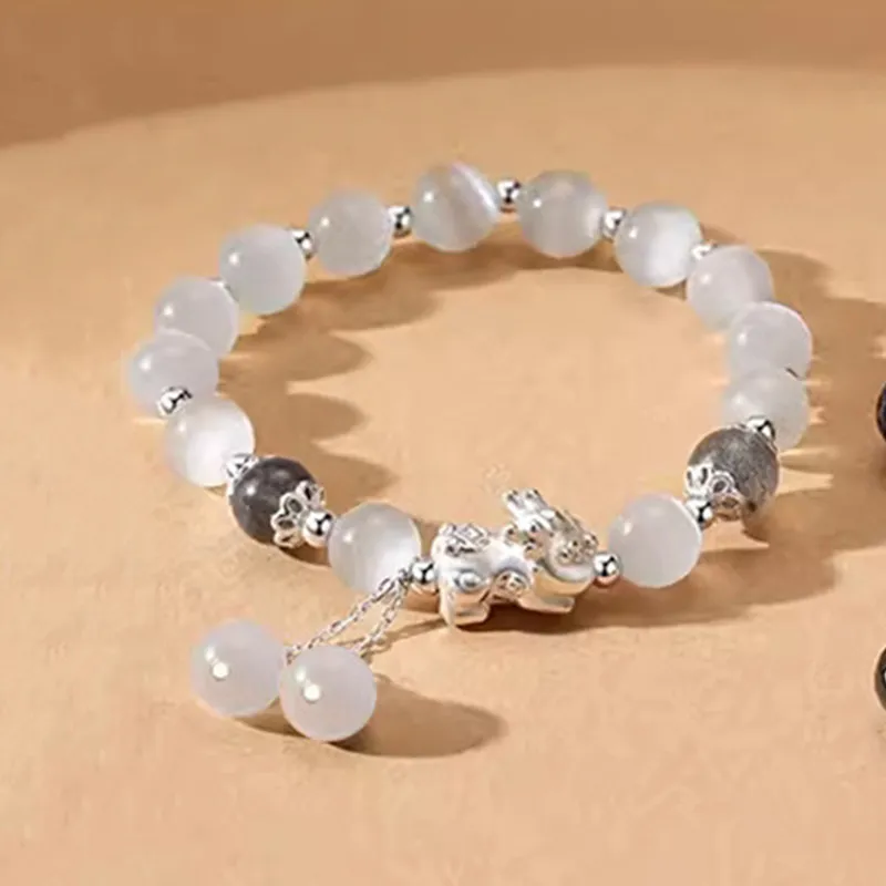 Bubble Scallops Glass Cat Eye Bracelets Unisex-4