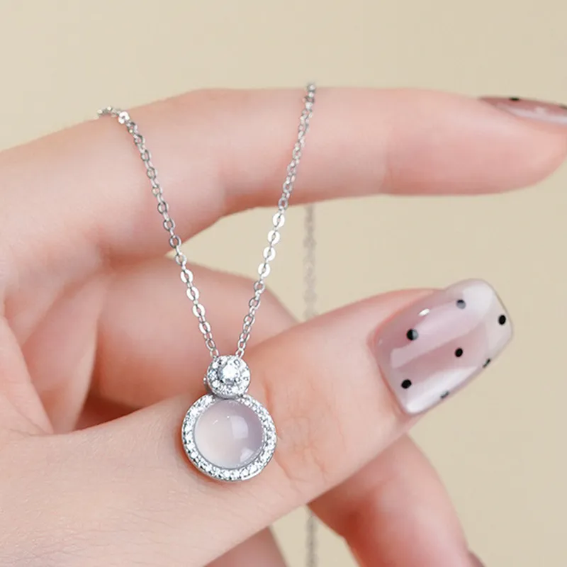 Bubble Scallops Chalcedony Jade Necklaces Women's-2