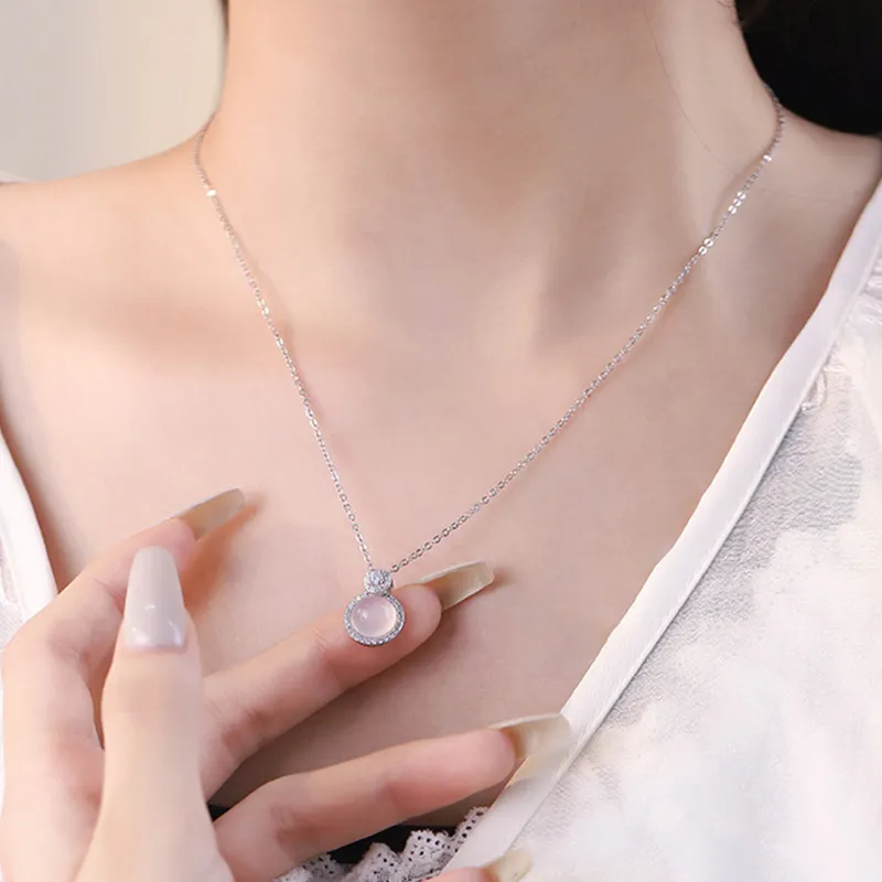 Bubble Scallops Chalcedony Jade Necklaces Women's-4