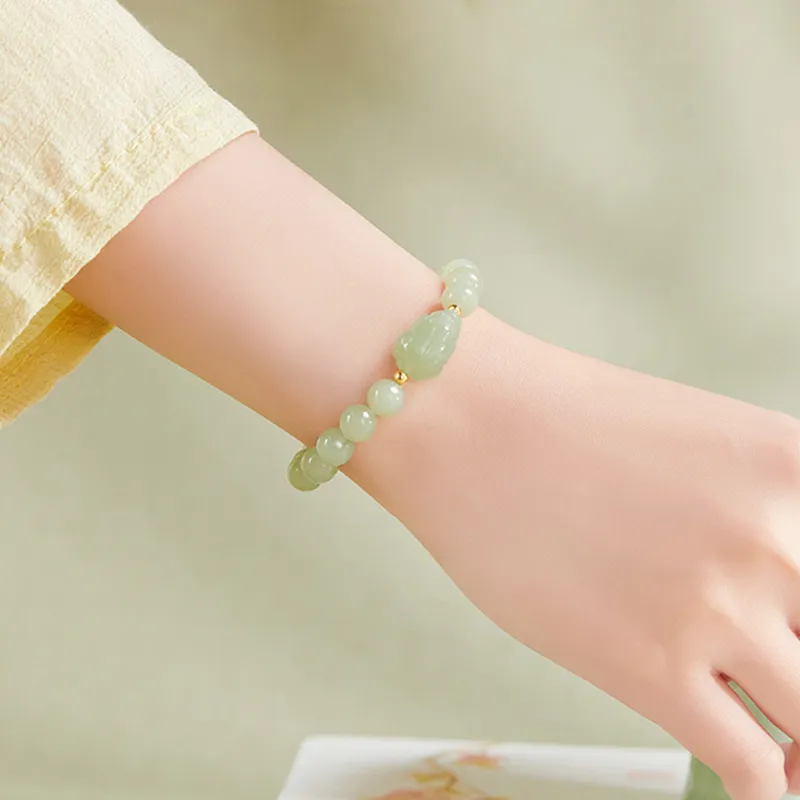 Bubble Scallops Hetian Jade Bracelets White Jade/Pale Greenish-White Jade Women's-2