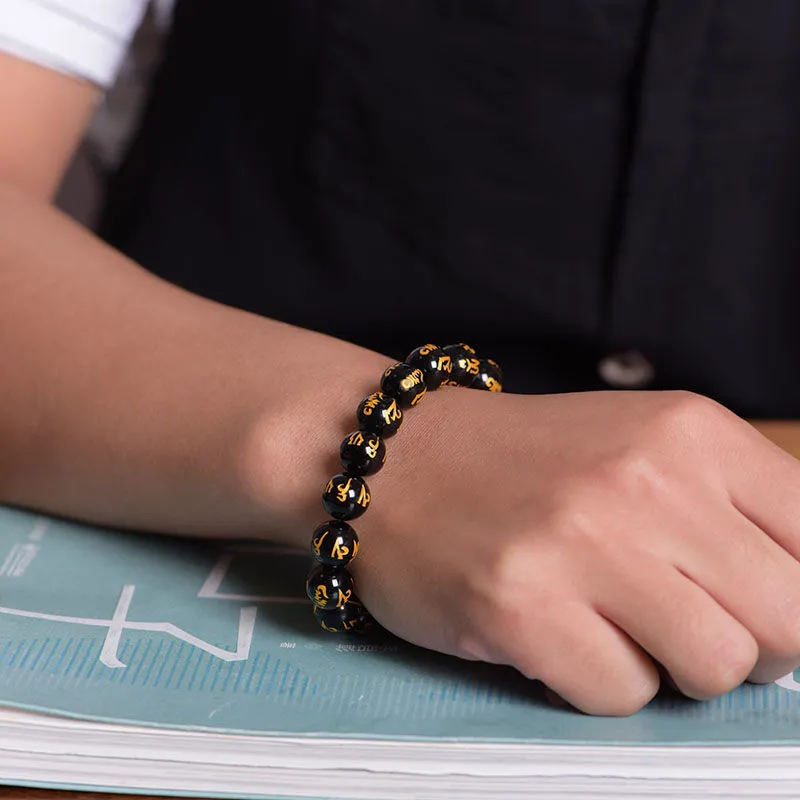 Bubble Scallops Obsidian Jade Bracelets Unisex-2