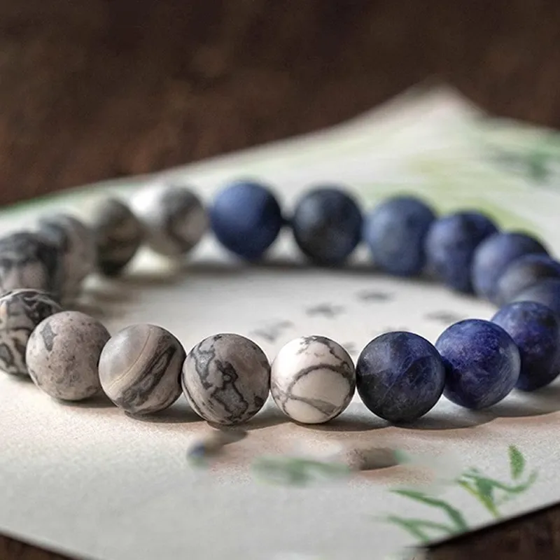 Bubble Scallops Map Stone Jade Bracelets Unisex-2