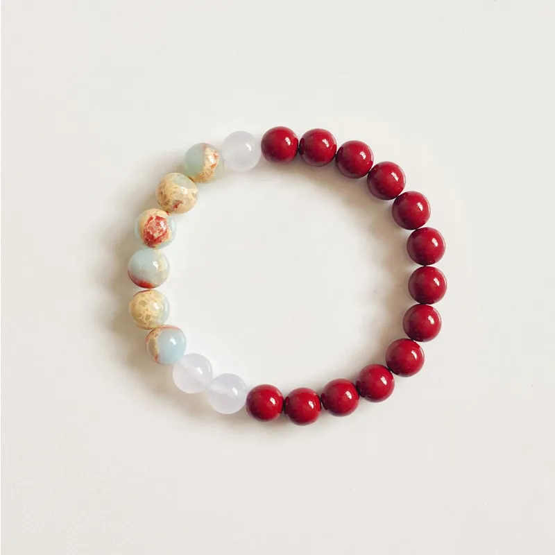 Bubble Scallops Reconstructed Cinnabar Bracelets Unisex-5