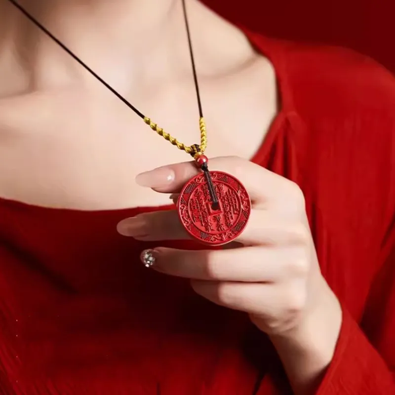 Bubble Scallops Reconstructed Cinnabar Necklaces Unisex-3
