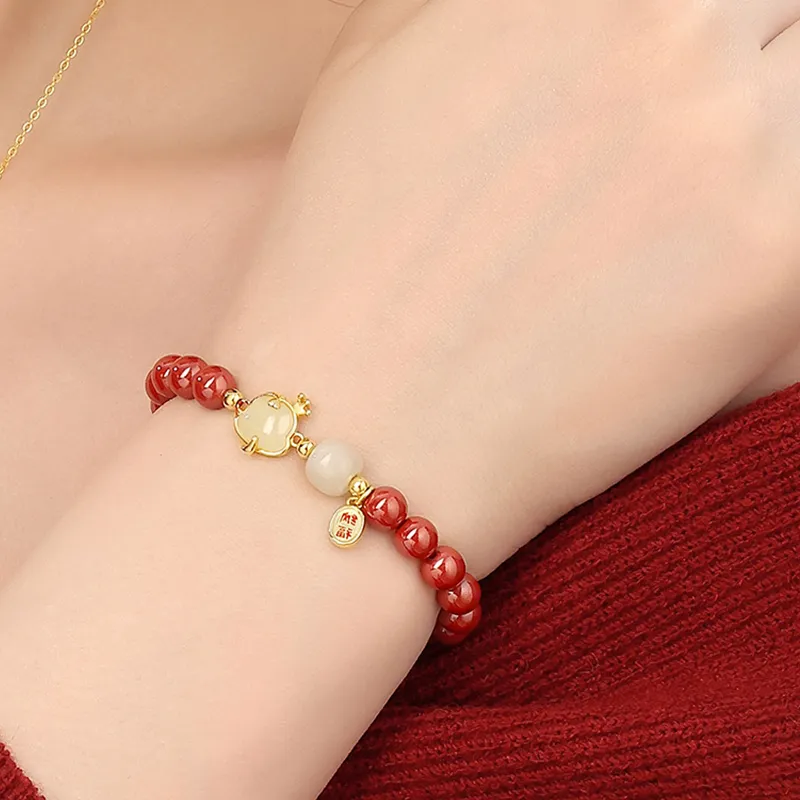 Bubble Scallops Reconstructed Cinnabar Bracelets Unisex-4