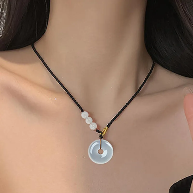 Bubble Scallops Obsidian Necklaces Unisex-3