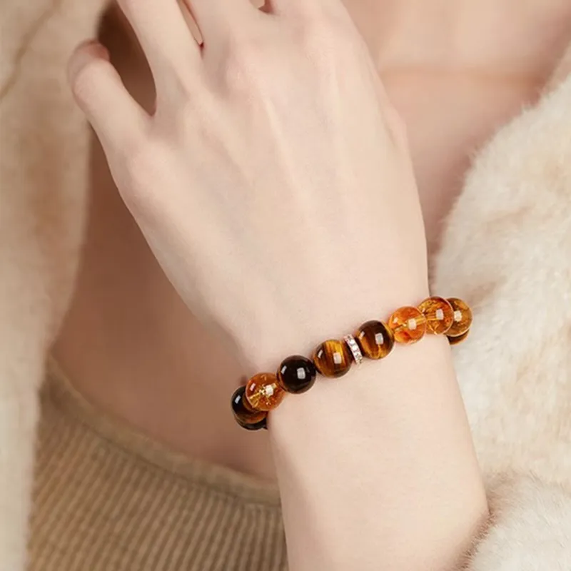 Bubble Scallops Tiger's Eye Stone Bracelets Unisex-2
