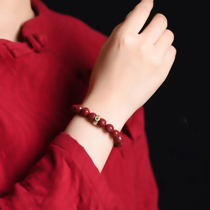Bubble Scallops Cinnabar Jade Bracelets Unisex-5