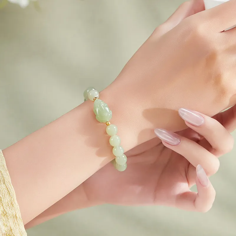 Bubble Scallops Hetian Jade Bracelets White Jade/Pale Greenish-White Jade Women's-3