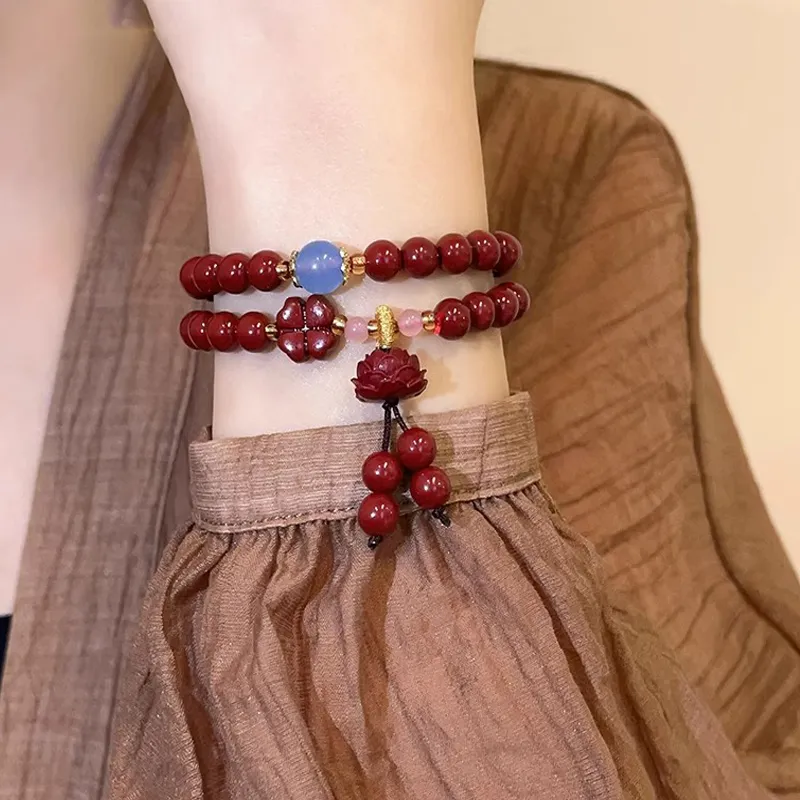 Bubble Scallops Reconstructed Cinnabar Bracelets Unisex-4