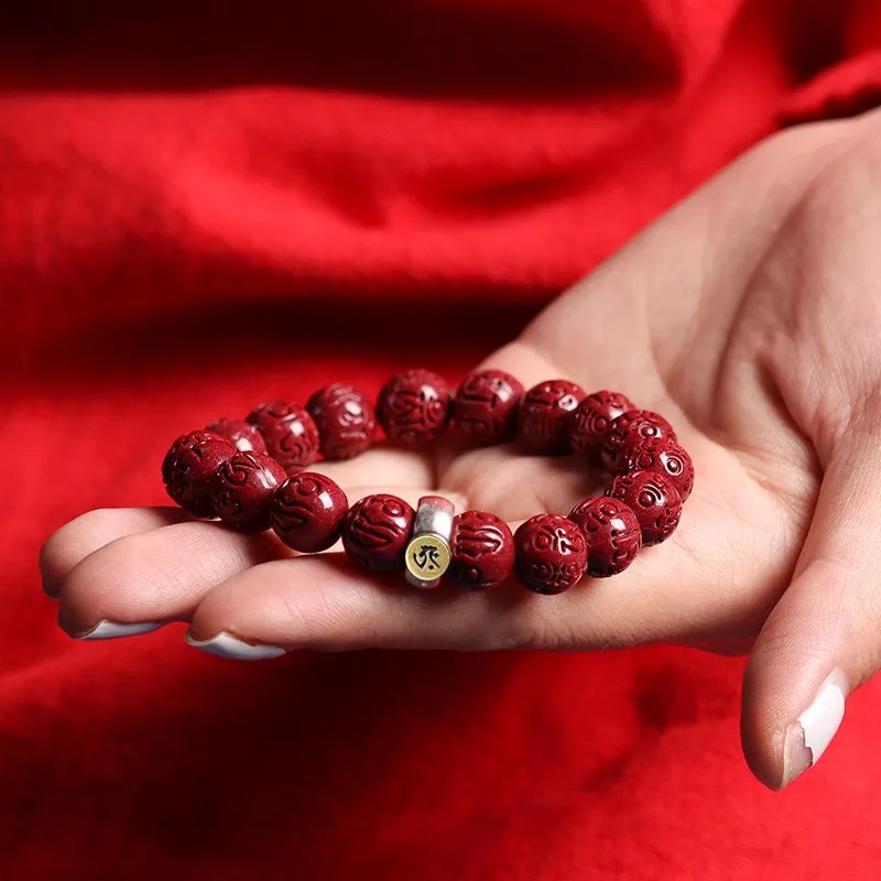 Bubble Scallops Cinnabar Jade Bracelets Unisex-6