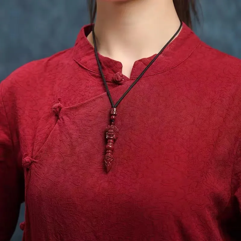 Bubble Scallops Reconstructed Cinnabar Necklaces Unisex-4