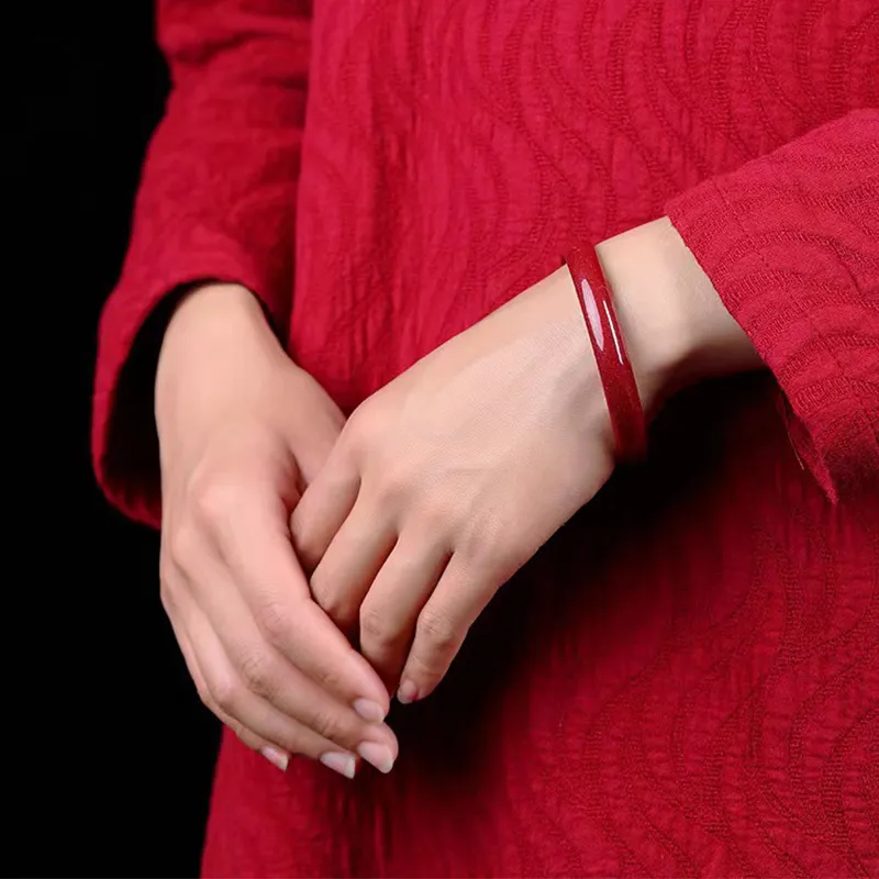 Bubble Scallops Reconstructed Cinnabar Bangles Women's-2