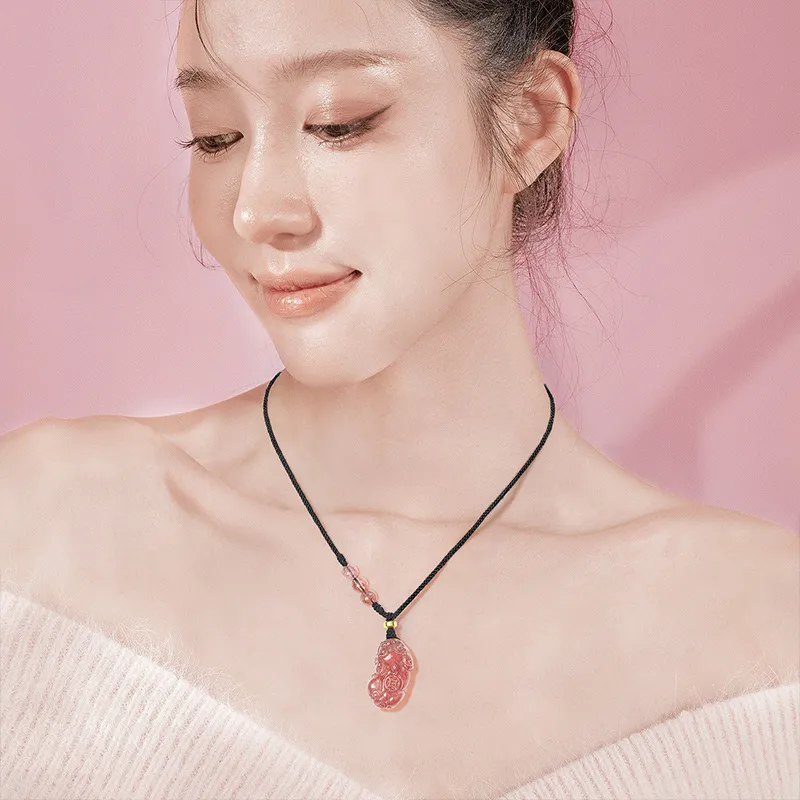 Bubble Scallops Obsidian Necklaces Unisex-5