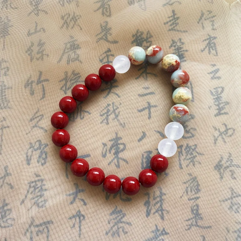 Bubble Scallops Reconstructed Cinnabar Bracelets Unisex-4