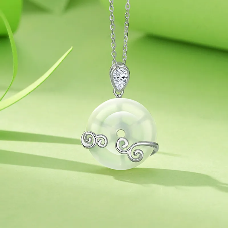 Bubble Scallops Chalcedony Necklaces Women's-5