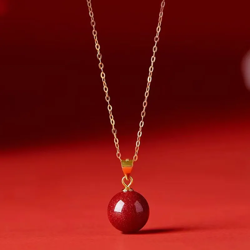 Bubble Scallops Reconstructed Cinnabar Necklaces Women's-4