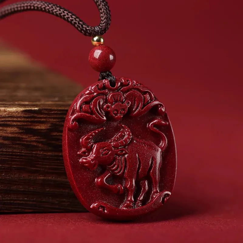 Bubble Scallops Reconstructed Cinnabar Necklaces Unisex-5