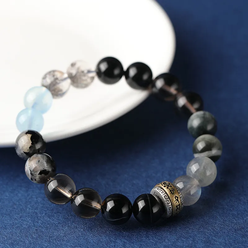 Bubble Scallops Obsidian Jade Bracelets Unisex-1
