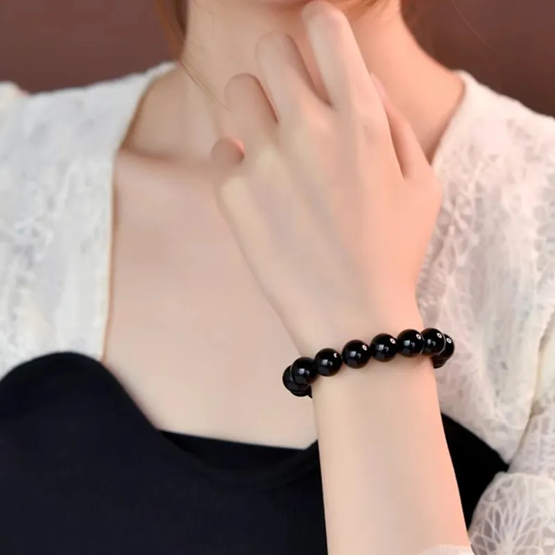 Bubble Scallops Obsidian Bracelets Unisex-7