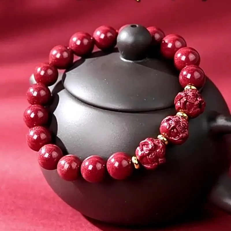 Bubble Scallops Reconstructed Cinnabar Bracelets Unisex-1