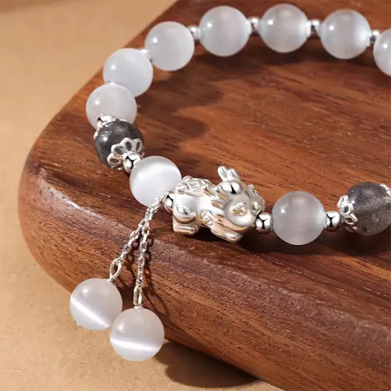 Bubble Scallops Glass Cat Eye Bracelets Unisex-3
