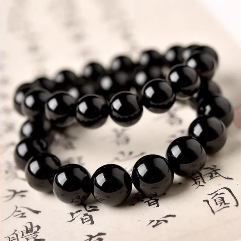 Bubble Scallops Obsidian Bracelets Unisex-5