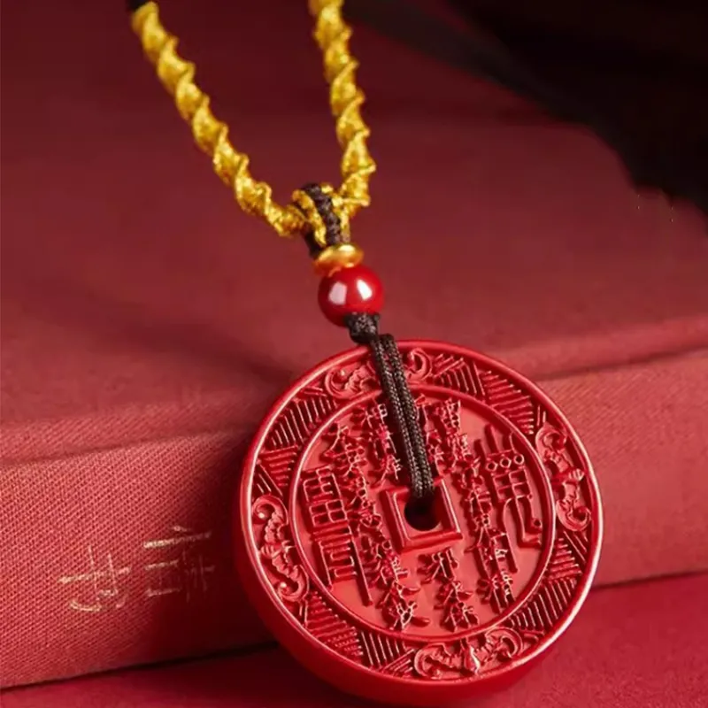 Bubble Scallops Reconstructed Cinnabar Necklaces Unisex-1