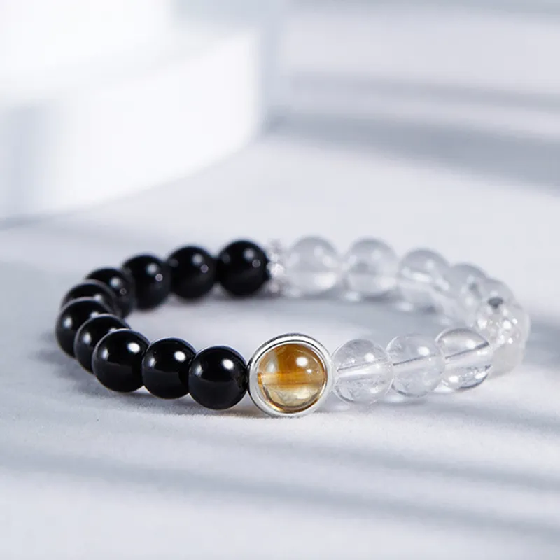 Bubble Scallops Obsidian Bracelets Unisex-1