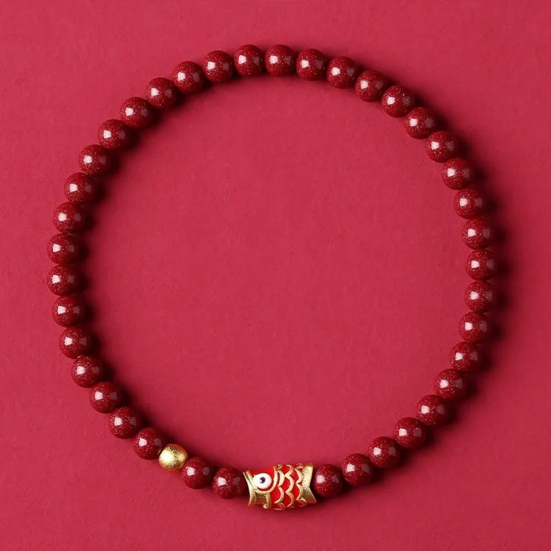 Bubble Scallops Reconstructed Cinnabar Bracelets Unisex-1