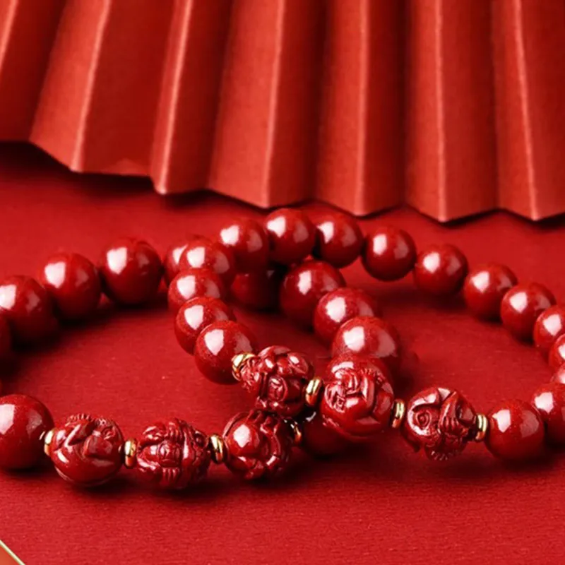 Bubble Scallops Reconstructed Cinnabar Bracelets Unisex-2