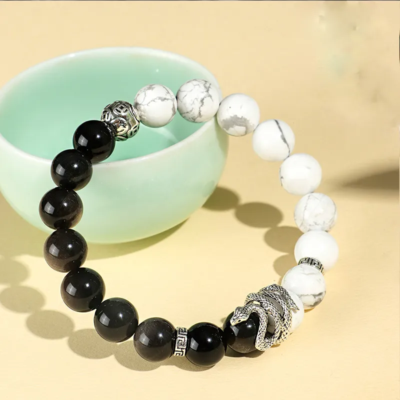 Bubble Scallops Obsidian Bracelets Unisex-6