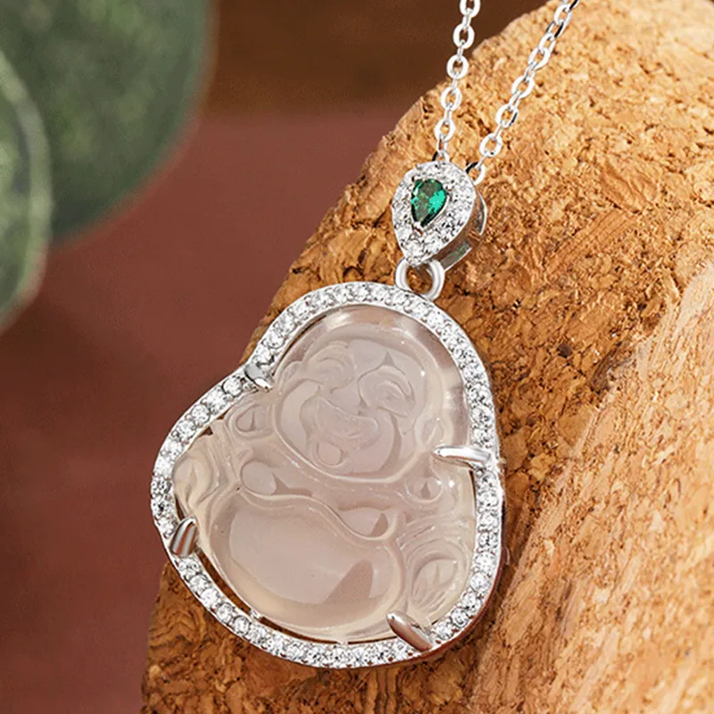 Bubble Scallops Chalcedony Necklaces Unisex-1