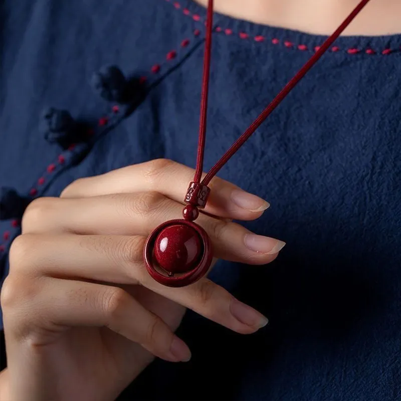 Bubble Scallops Reconstructed Cinnabar Necklaces Unisex-1
